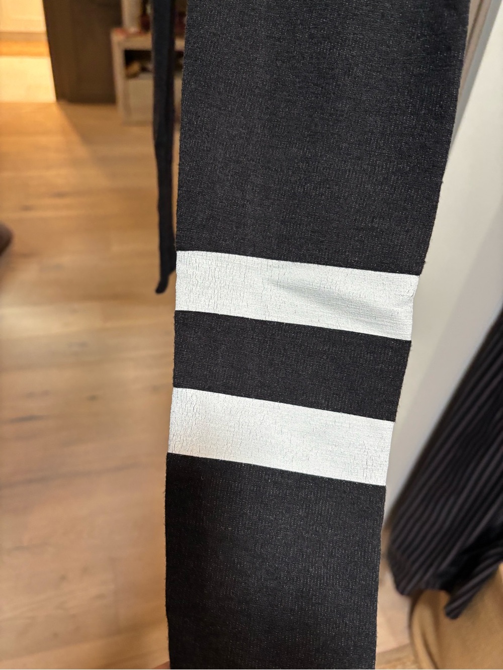 Sundry charcoal legging and sweatshirt set. White Stripe Detail - Picture 4 of 5